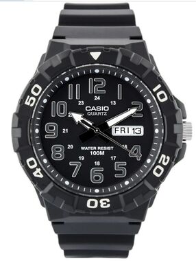 Casio Quartz Analog Resin Sport Watch, Black/White, MRW210H-1AKC, NEW!!